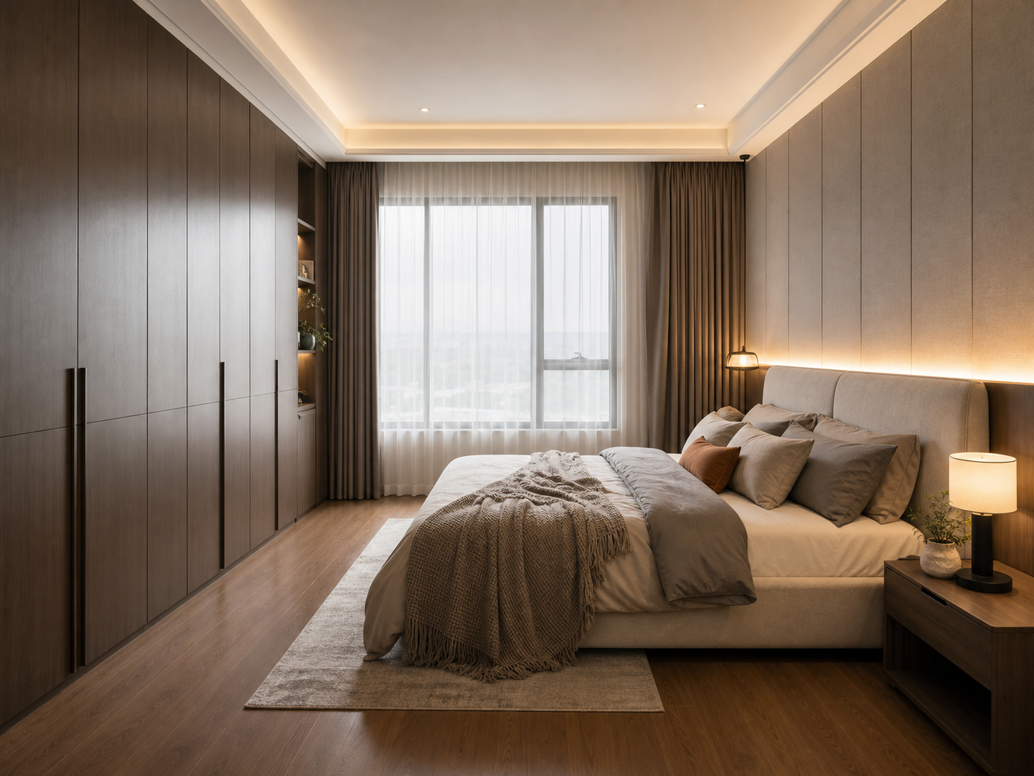 Bedroom renovation with custom wardrobe
